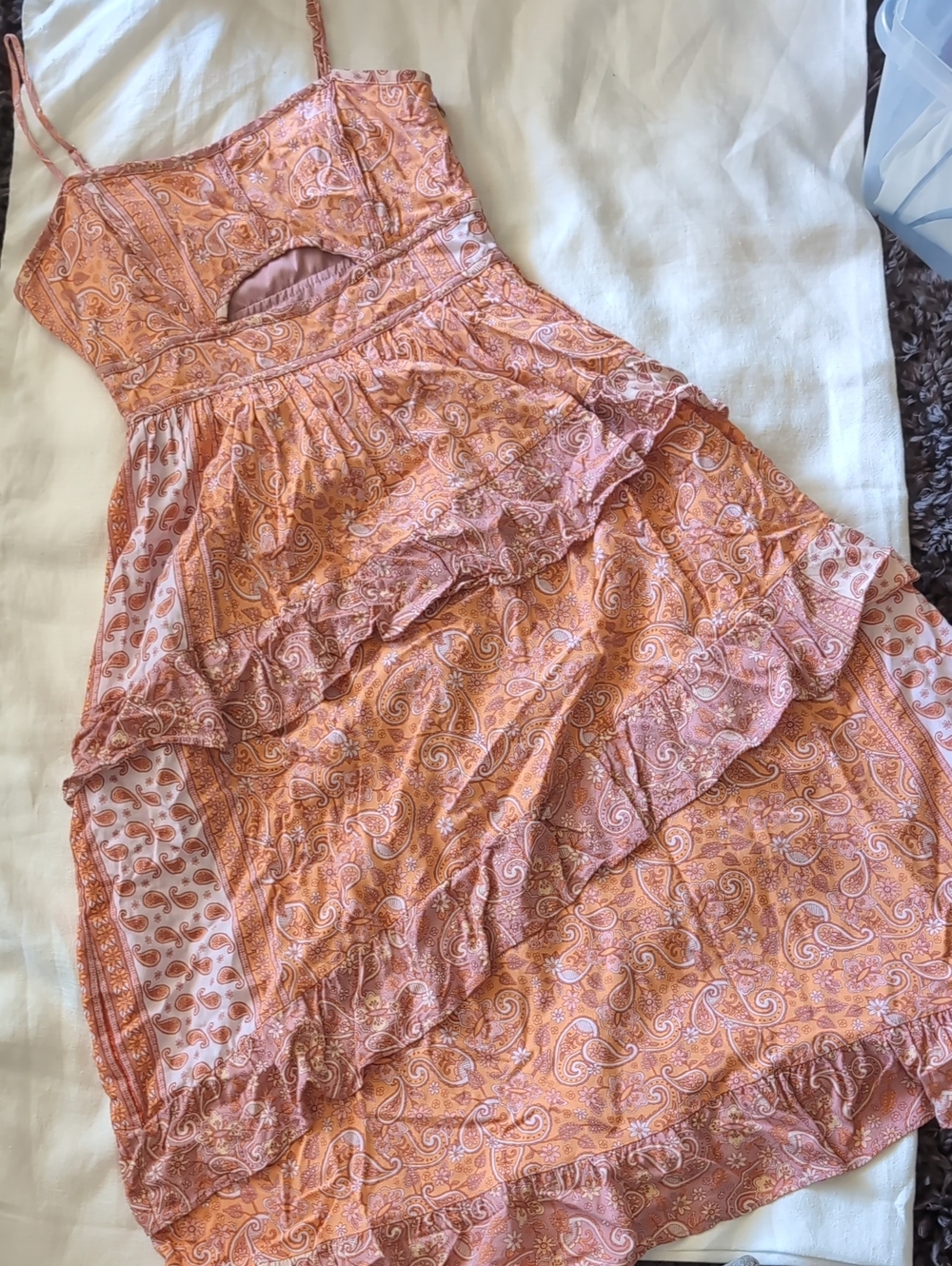 Lena Floral-Trim Lilac Dress